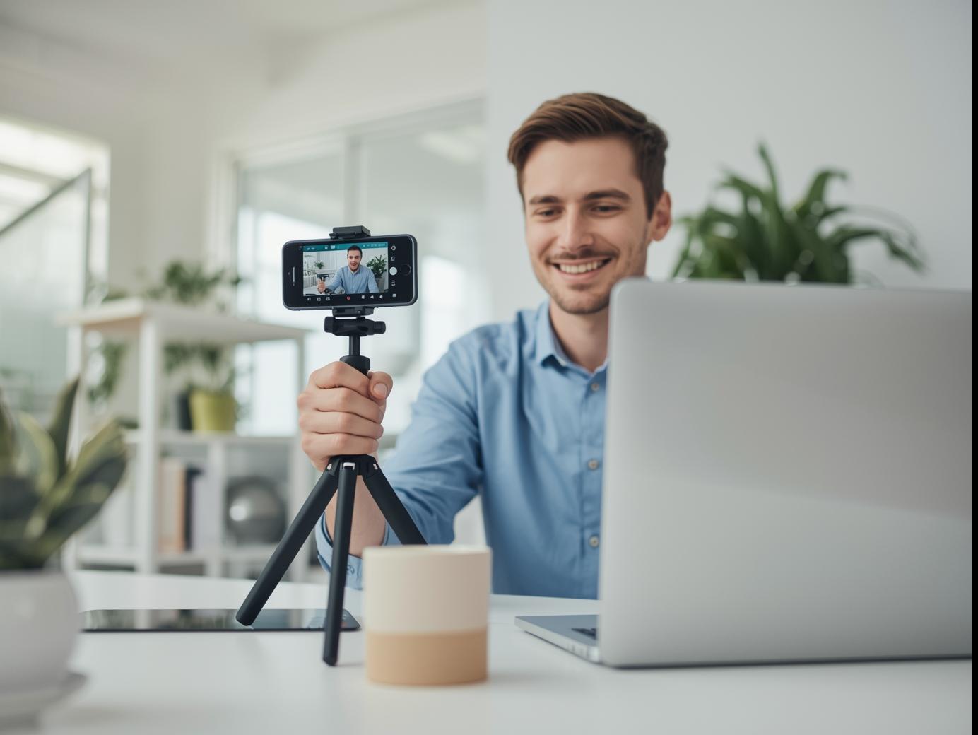 Social media professional creating branded content as part of a high performing marketing team.