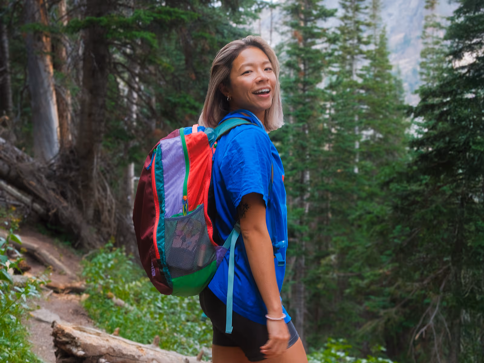 Aretha on a hike in the mountains.