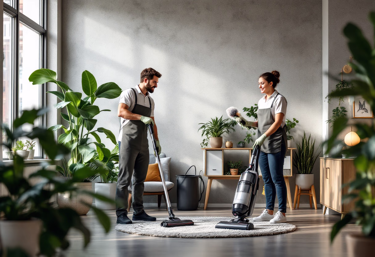 image of cleaning team in action