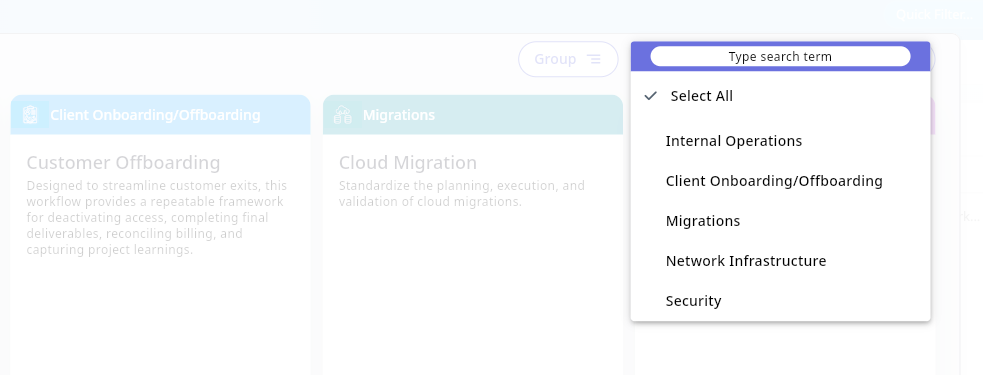 Project Hub categories