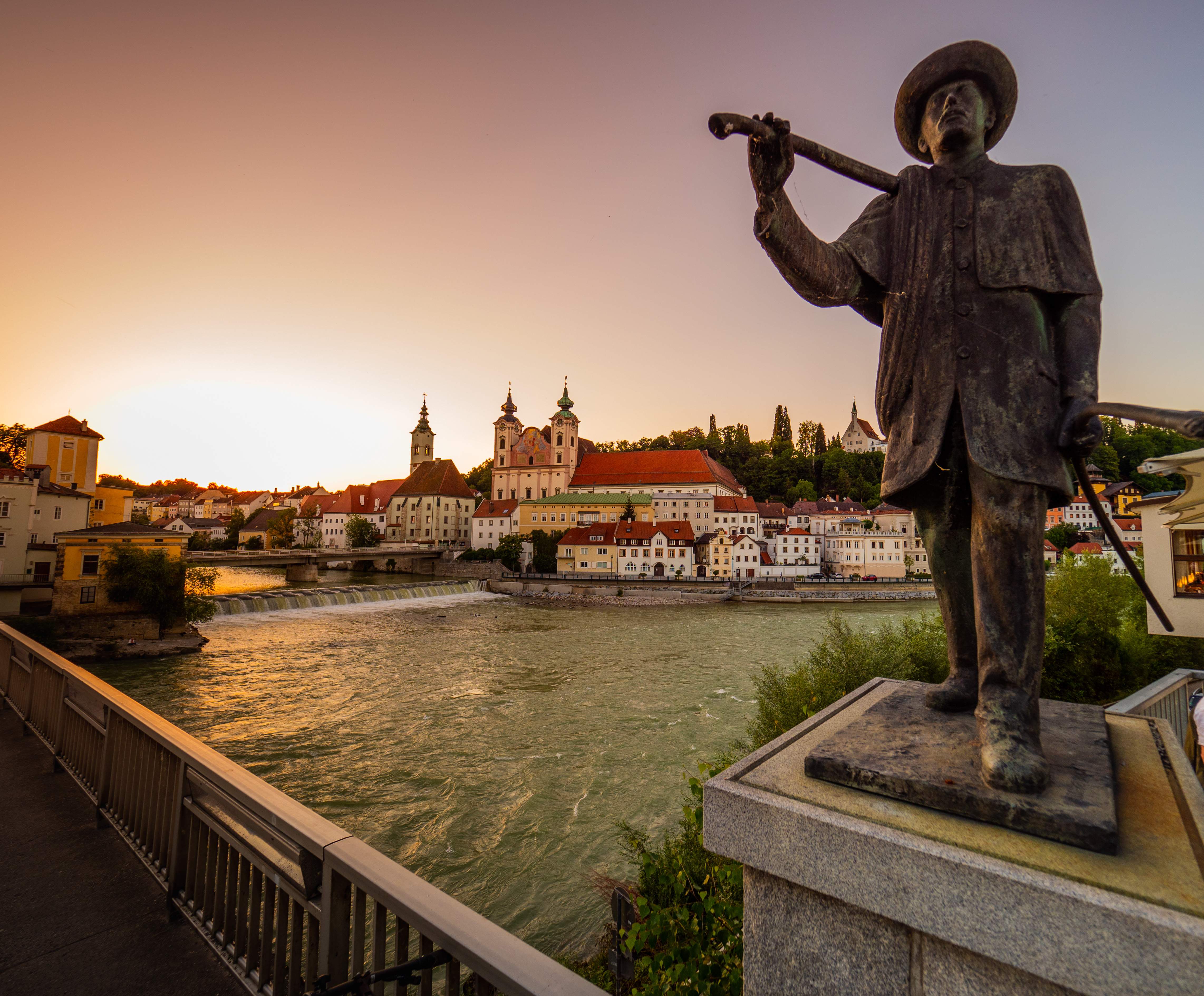 Österreich, Oberösterreich, Steyr am Abend