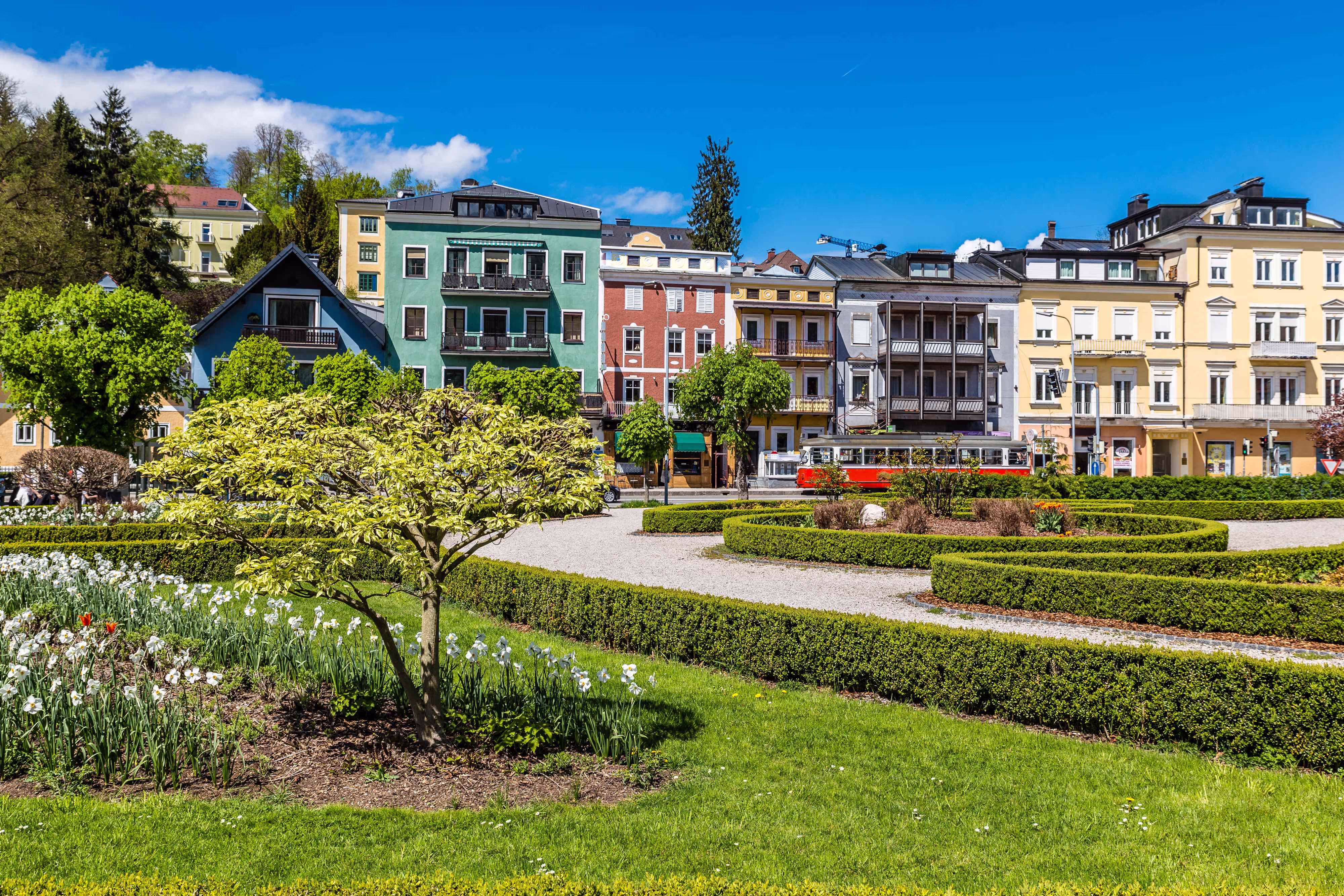 Colorful Buildings And Park - Gmunden, Austria