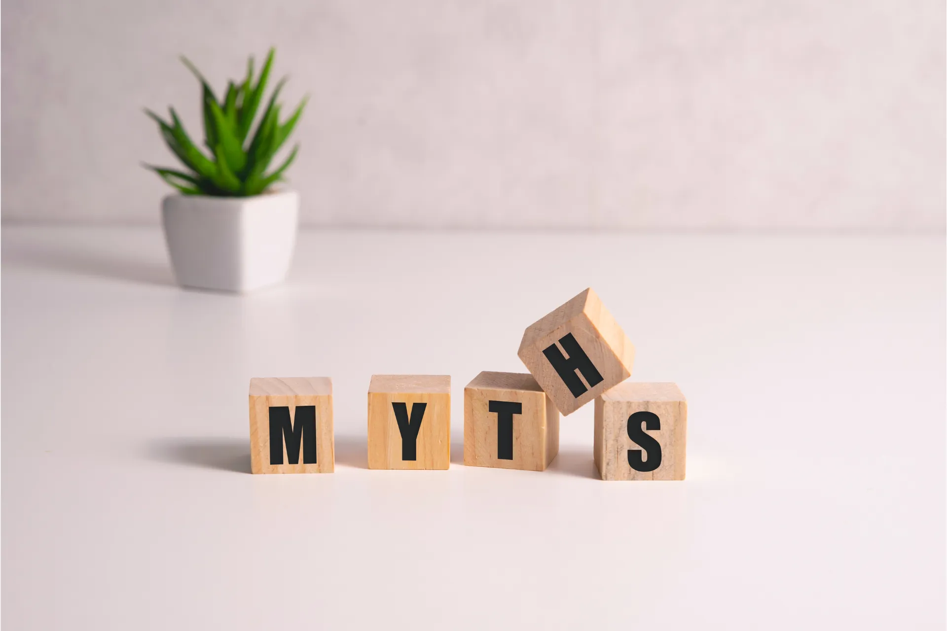Letter Blocks spelling the word Myths