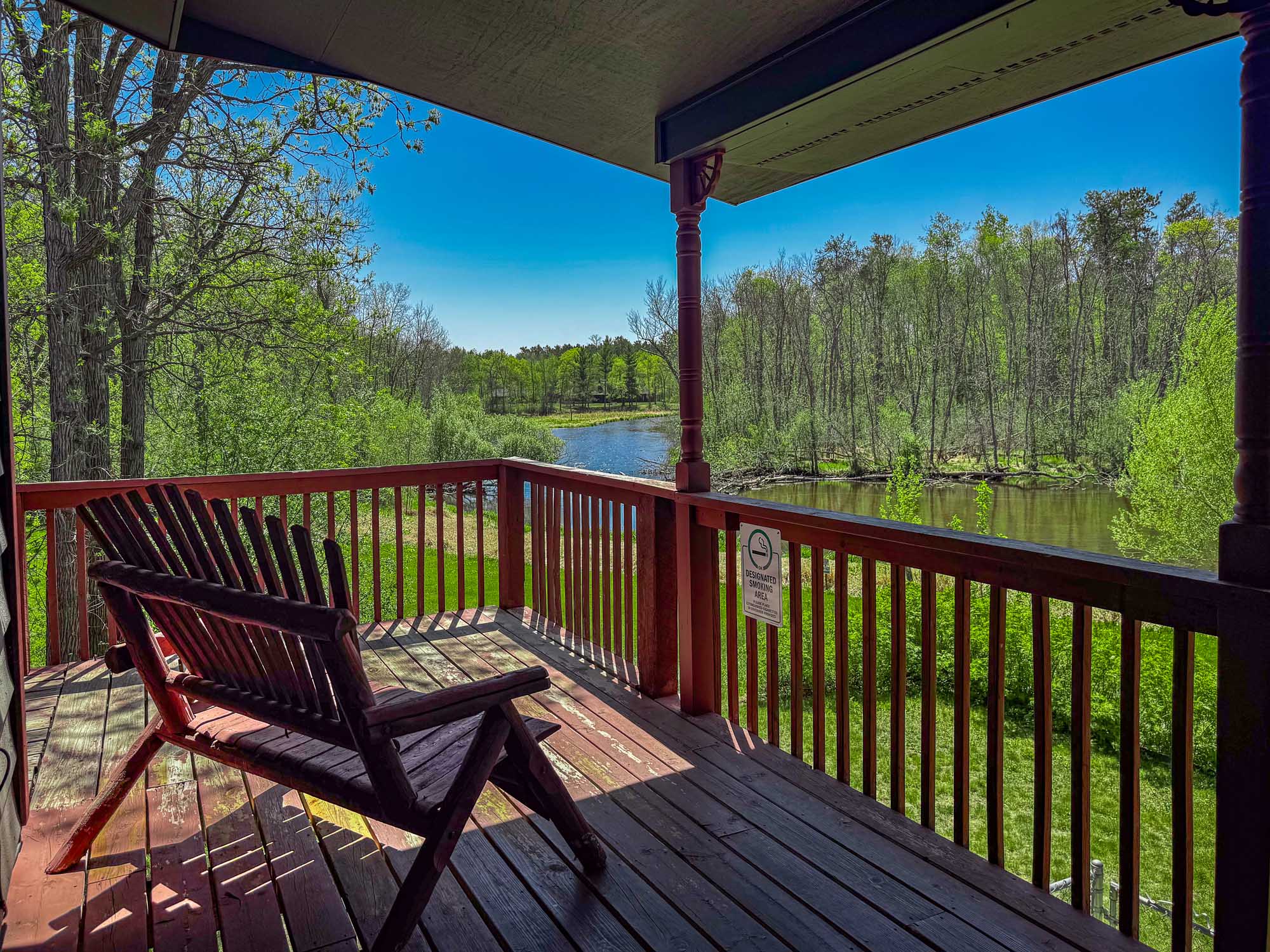 Brookisde patio overlooking a creek