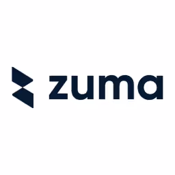 Zuma logo with geometric blue and black angular design