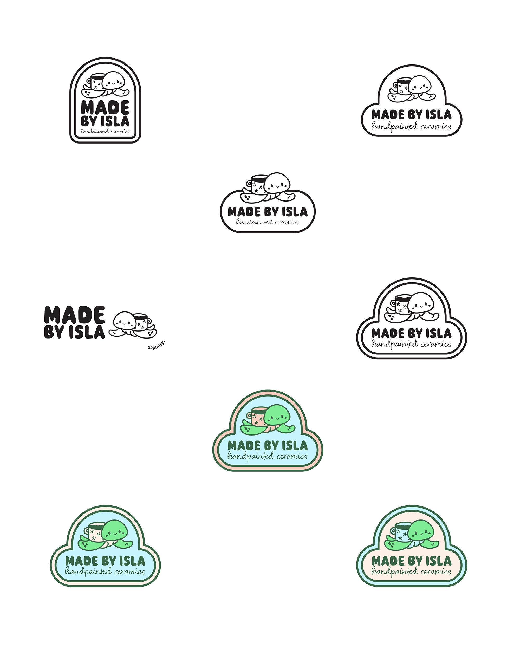 Made by Isla digital logo drafts