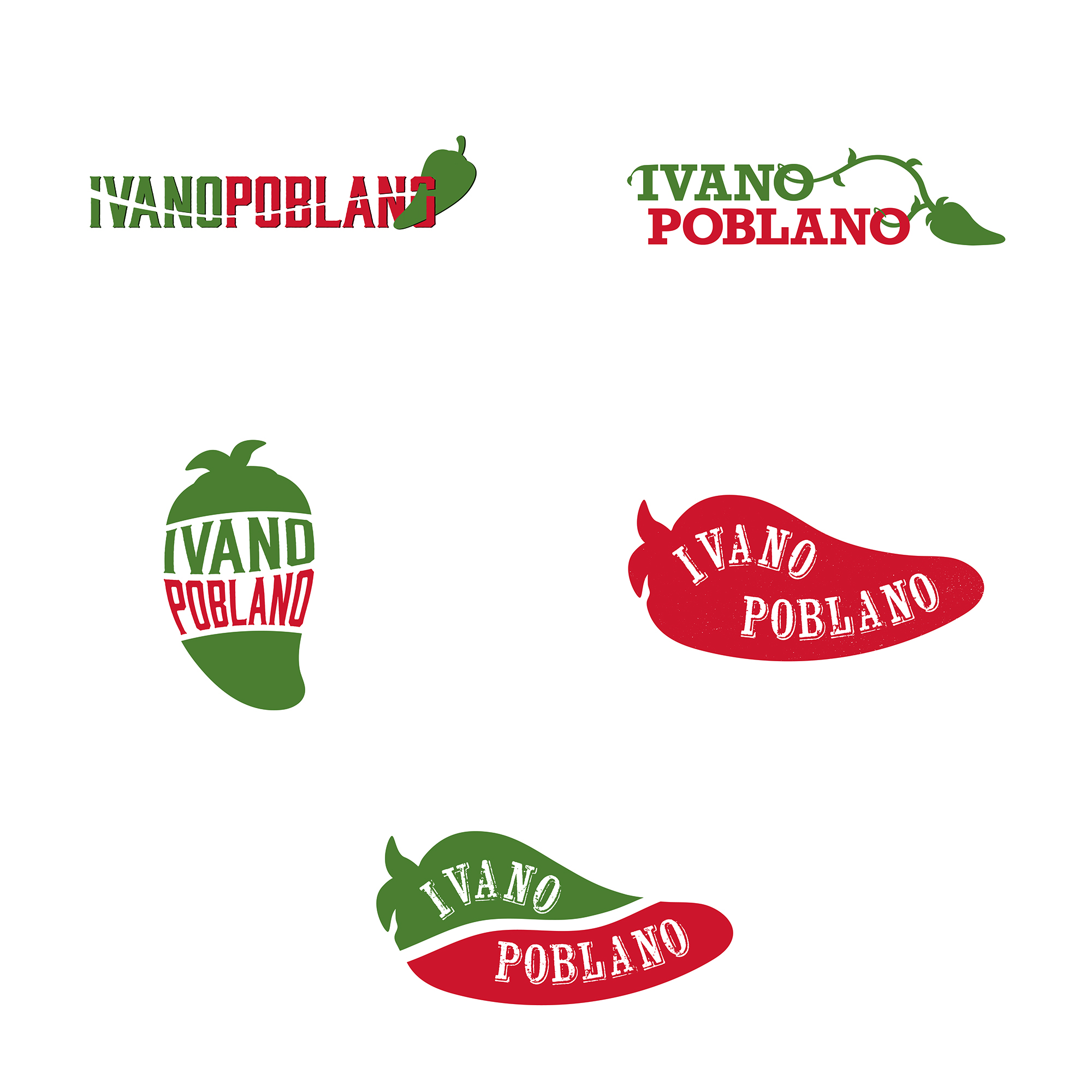 Ivano Poblano digital logo drafts