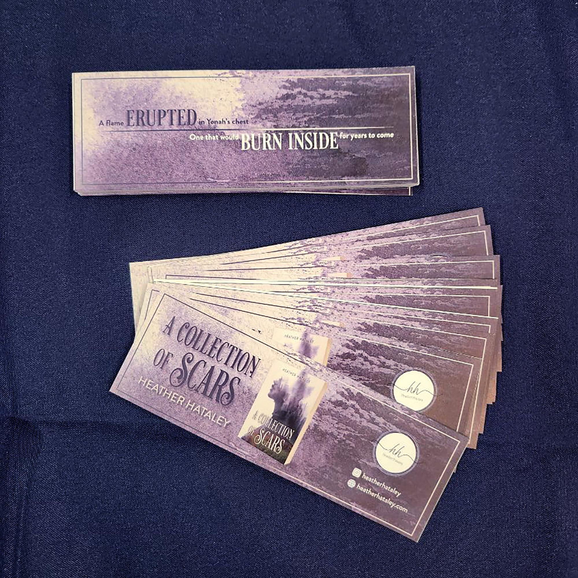 Heather Hataley bookmark final design at an event