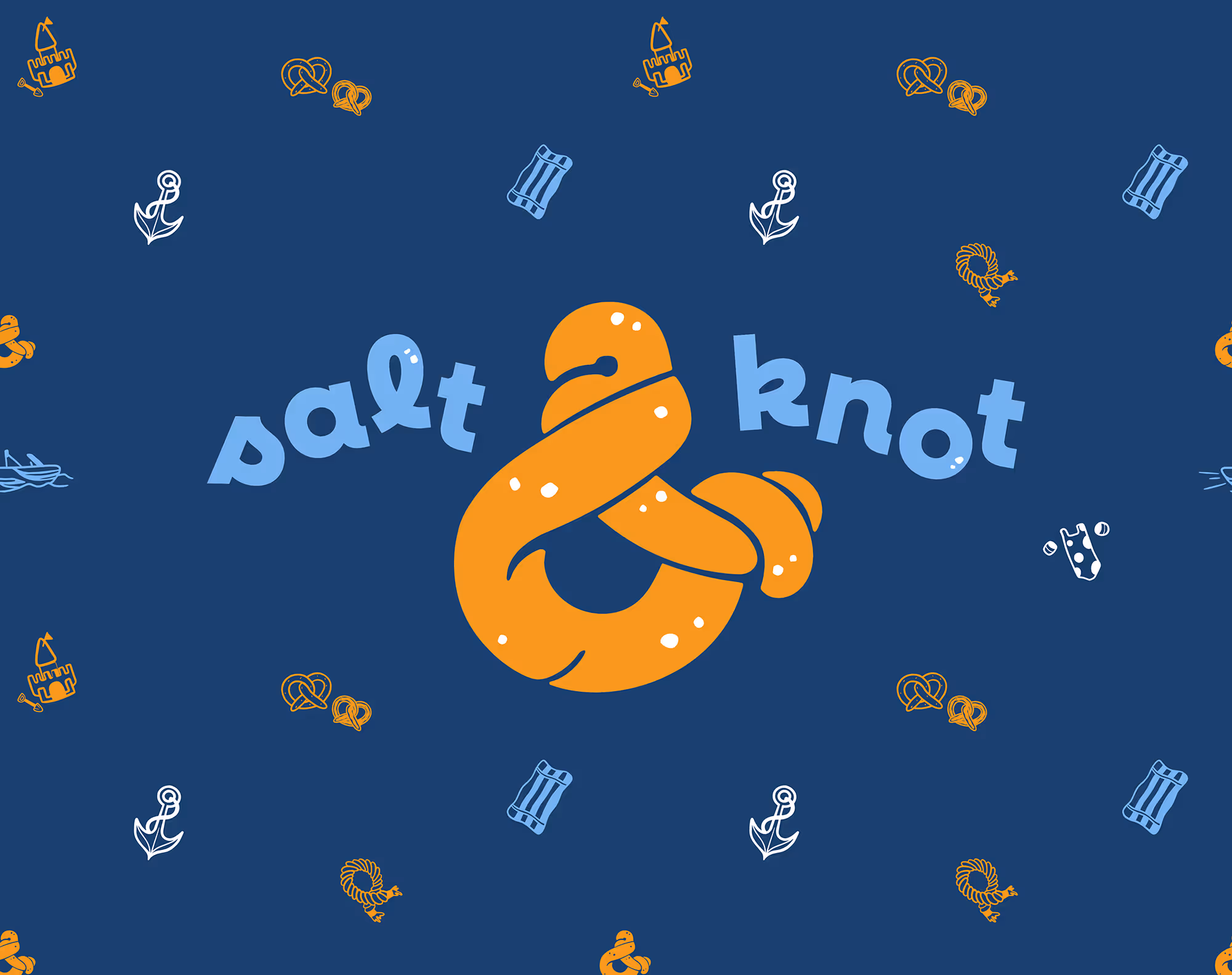 Salt & Knot Logo with beach illustrations