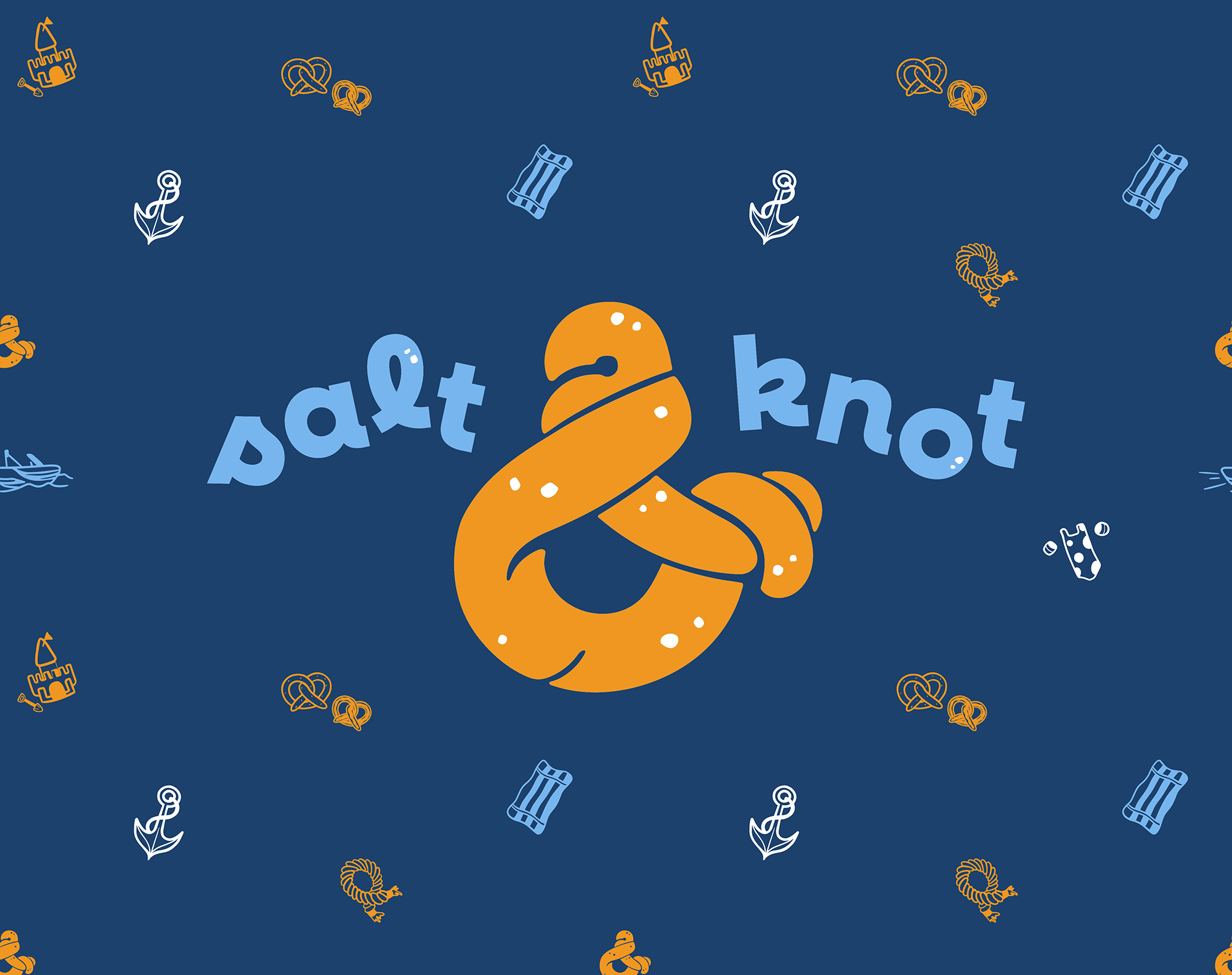 Salt & Knot Logo with beach illustrations