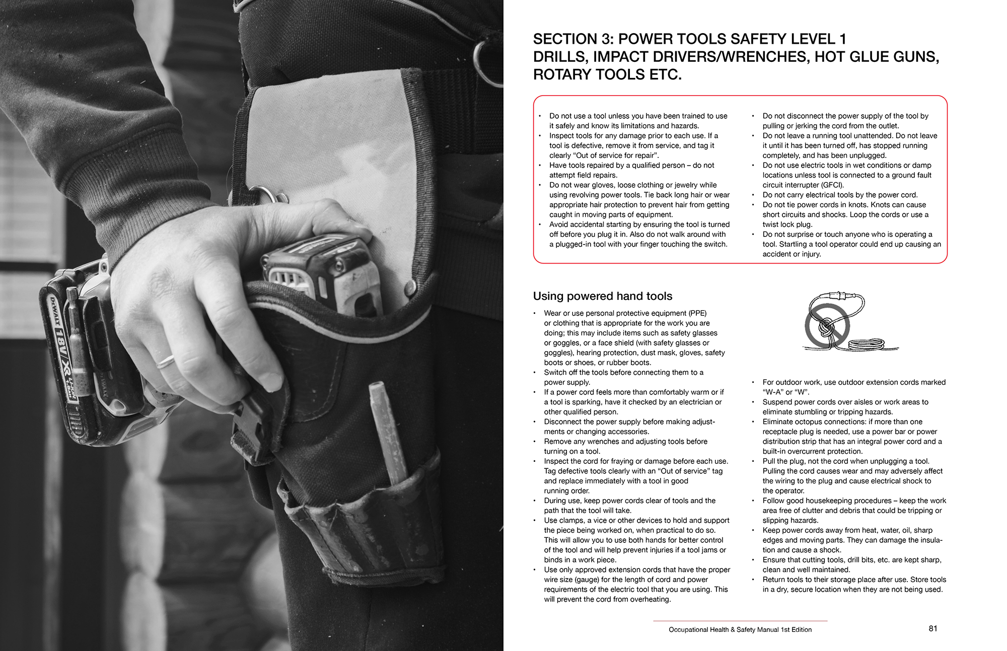 Sample page from Canadian Tire safety manual