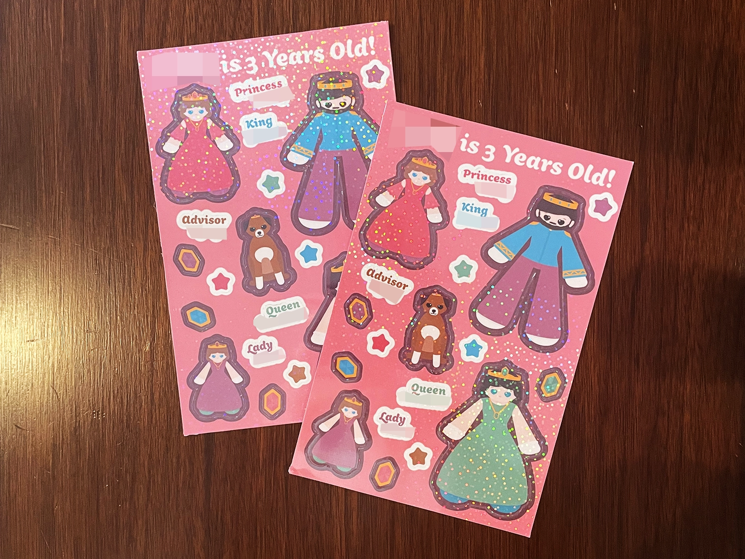 Princess themed sticker sheets