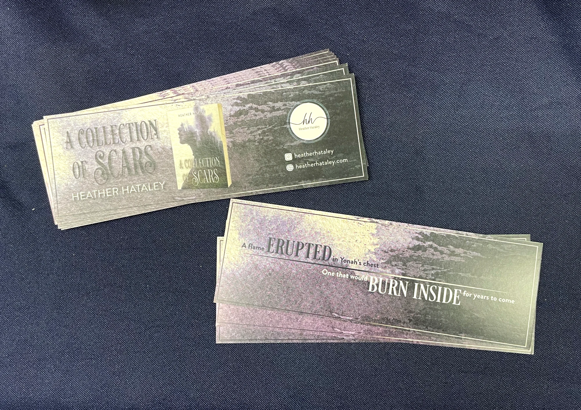 Heather Hataley bookmarks at sales table