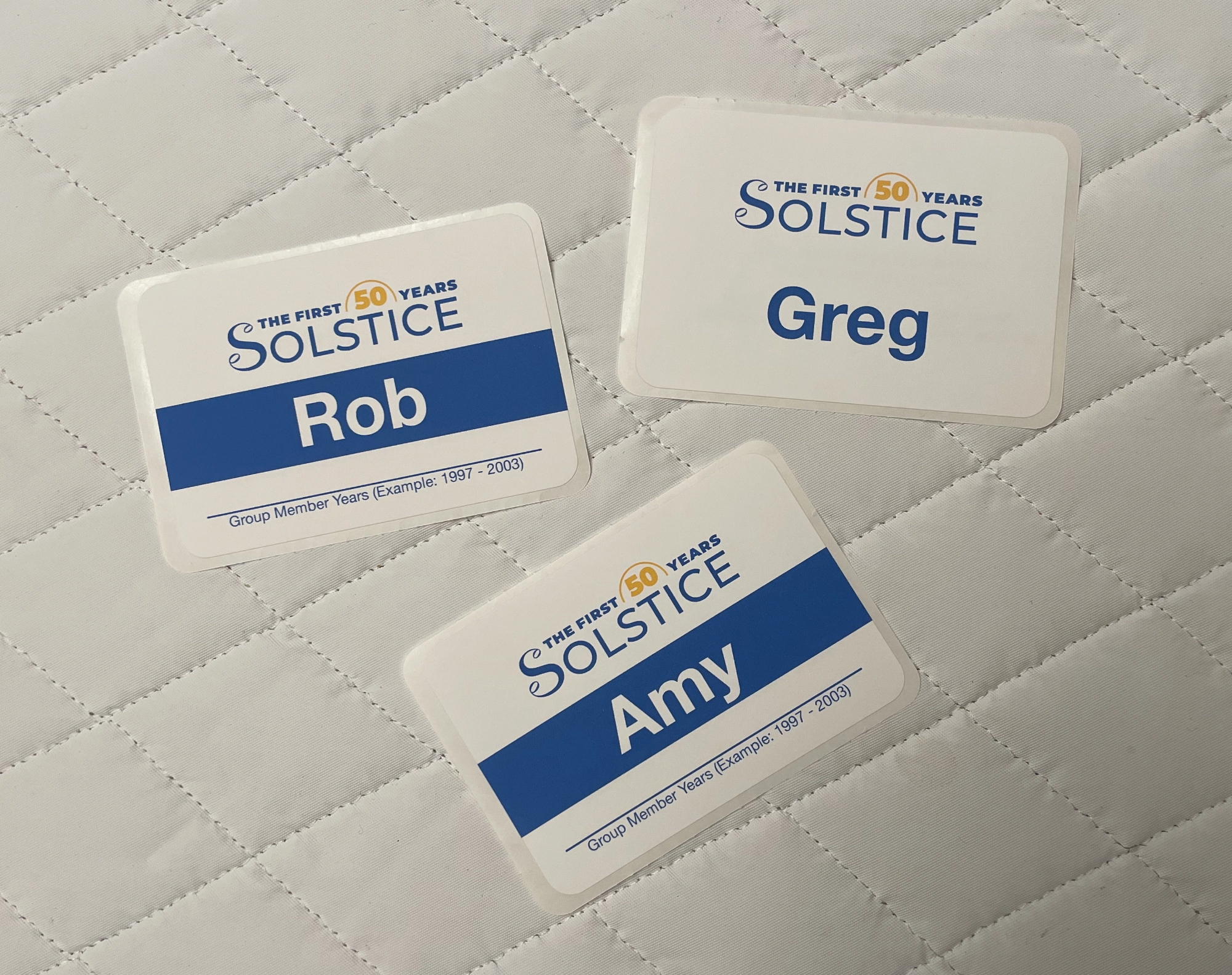 Solstice reunion nametags