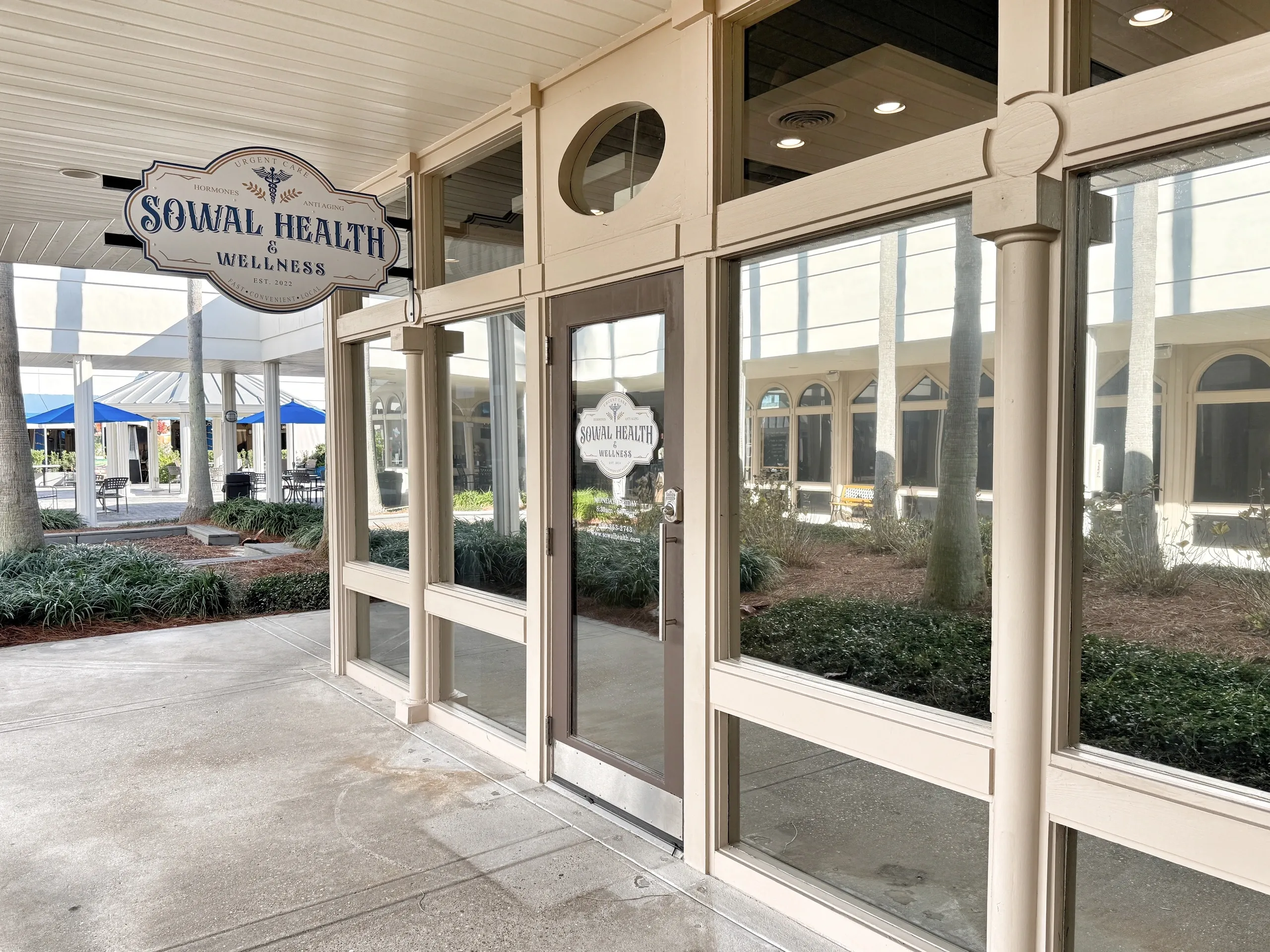 Outside of the SoWal Health & Wellness office.