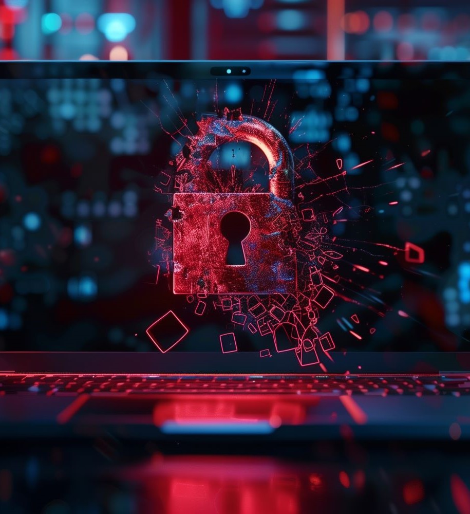 Uh oh!  Picture depicting an IT security breach.