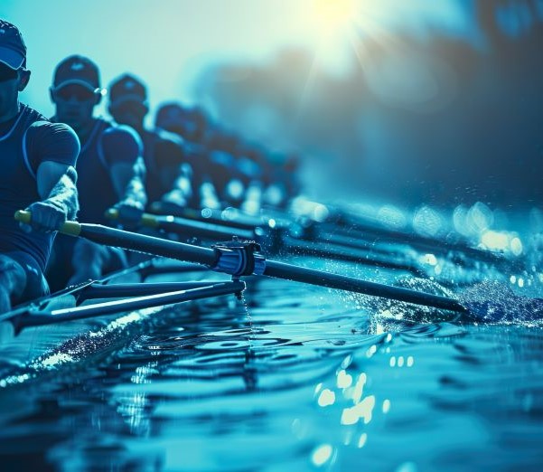 Team of people working in unison