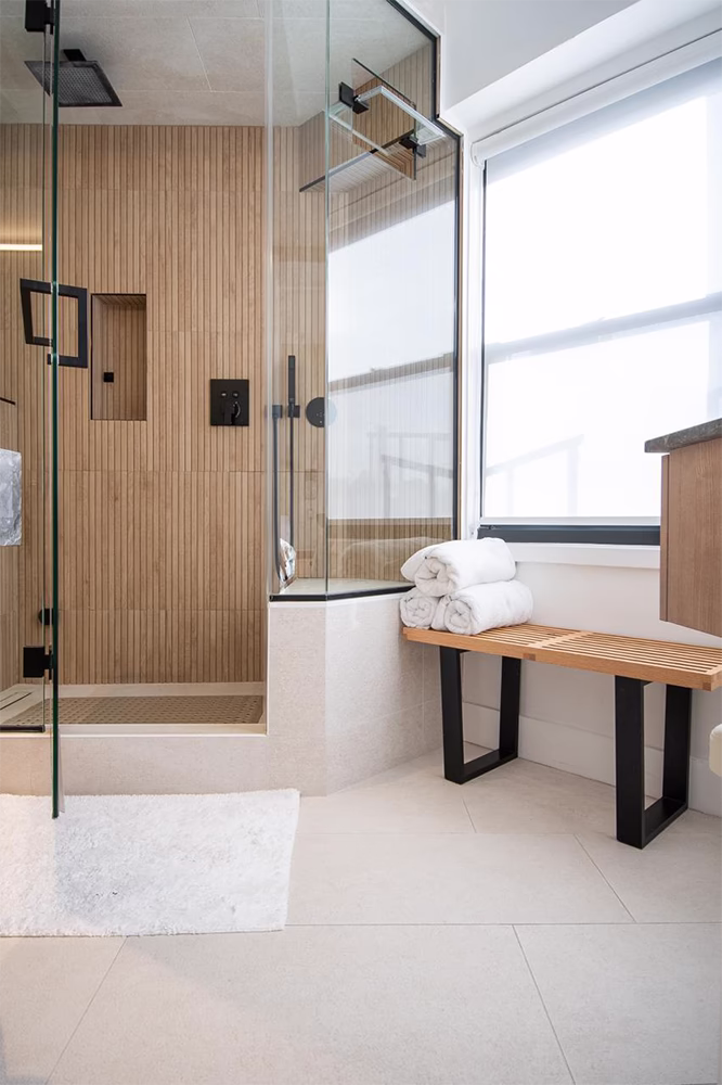 Modern Bathroom in NYC Duplex.