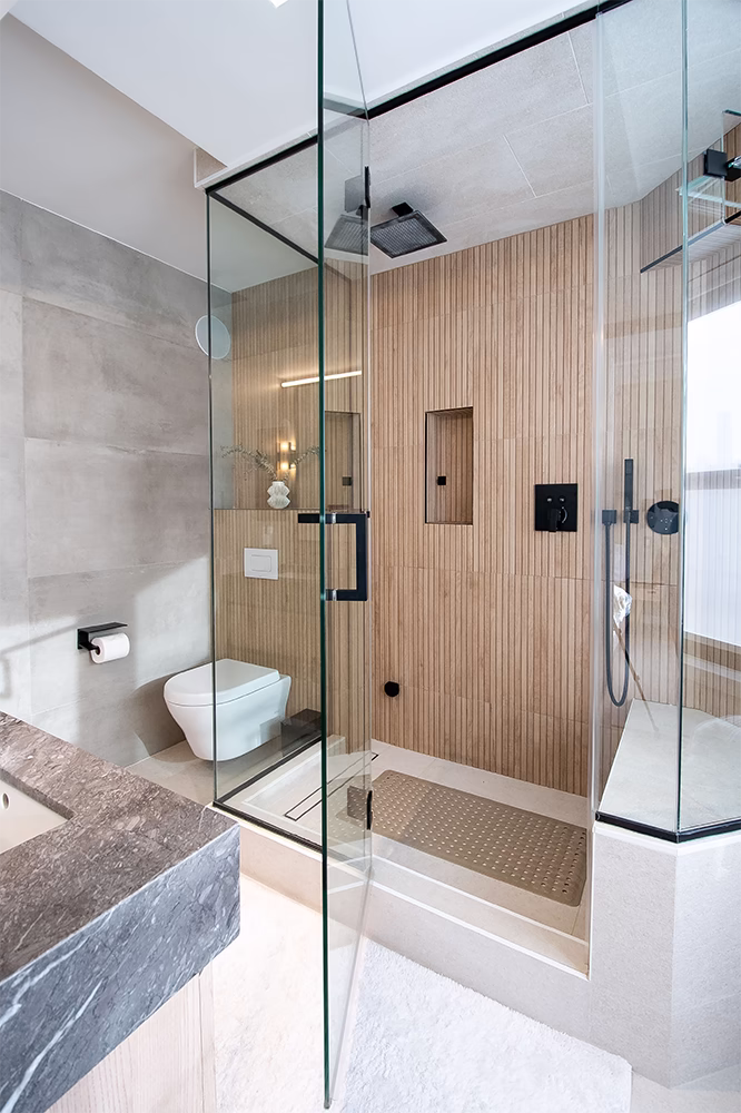 Bathroom Interior Design with Modern Shower.