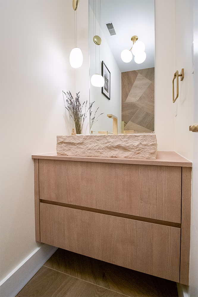Bathroom Modern Vanity in NYC Apartment.