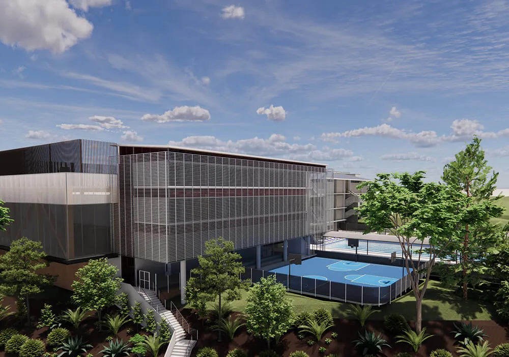 3D render of gymnasium building