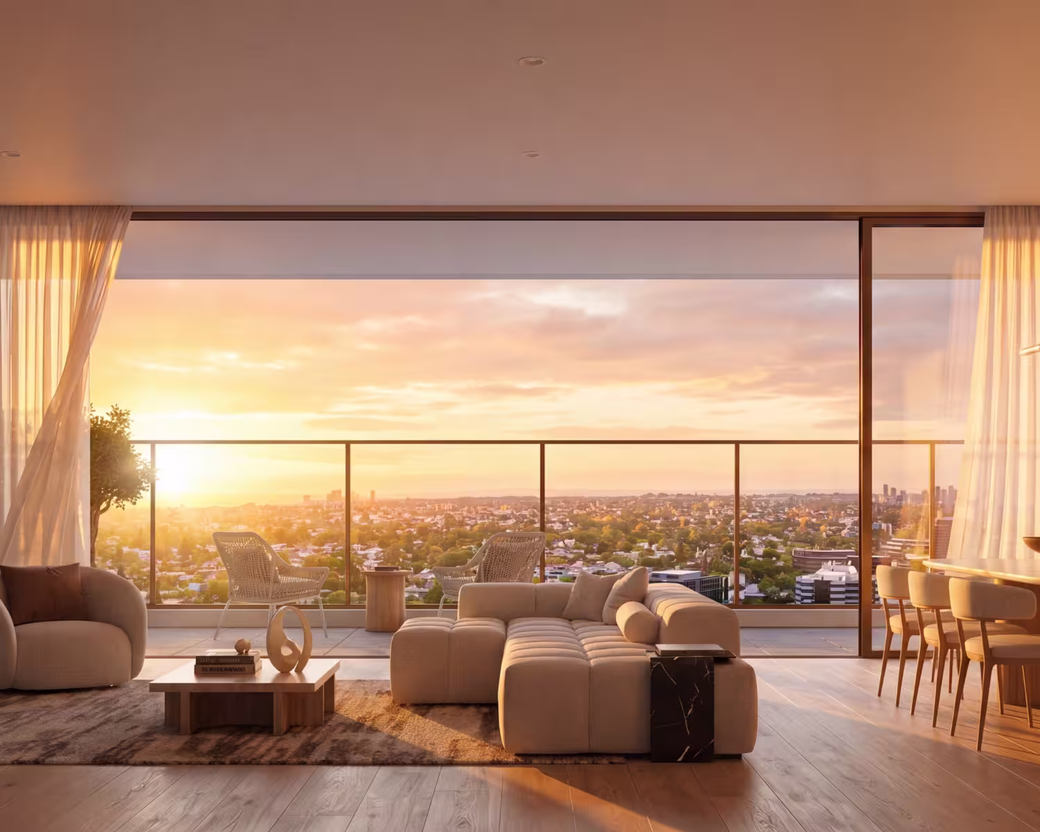 The Sky Residences Living Room Balcony