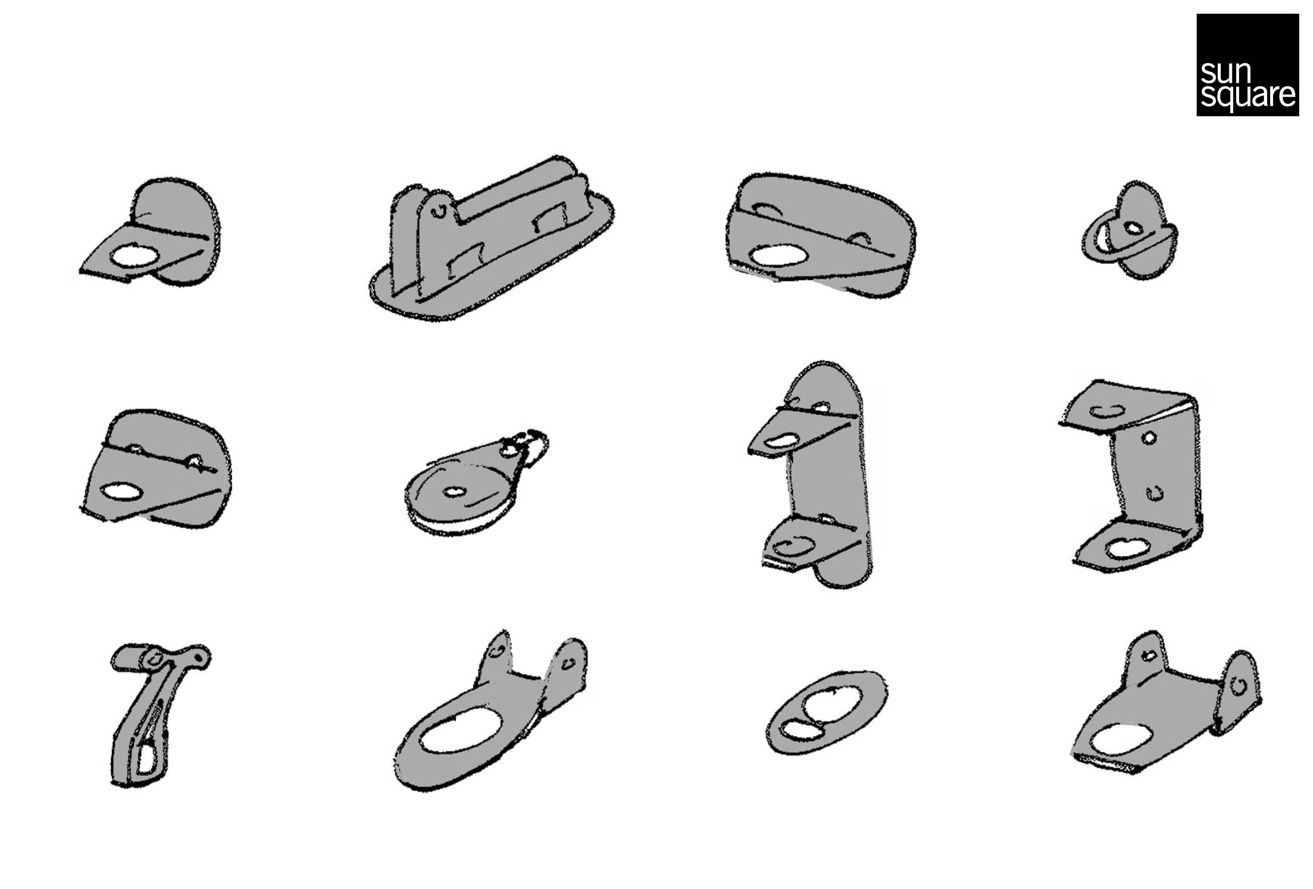 SunSquare uns sein vielseitiges Befestigungssortiment gescribbelt von Mag. Gerald Wurz - dem Erfinder des SunSquare Sonnensegels.