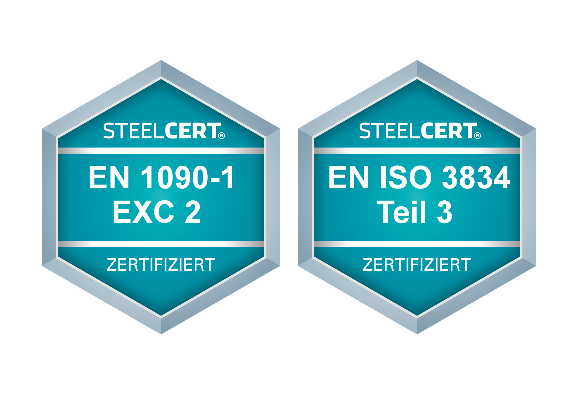 SunSquare EN ISO-Zertifikate nach EN1090-1 EXC 2 und EN ISO 3834 Teil 3.