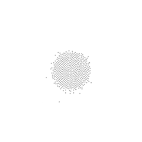 A black and white photo of a round object.
