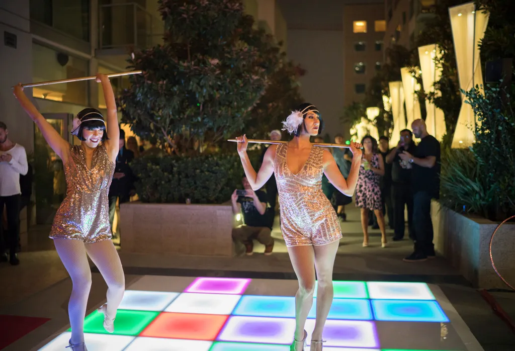 Female dancer at nighttime event