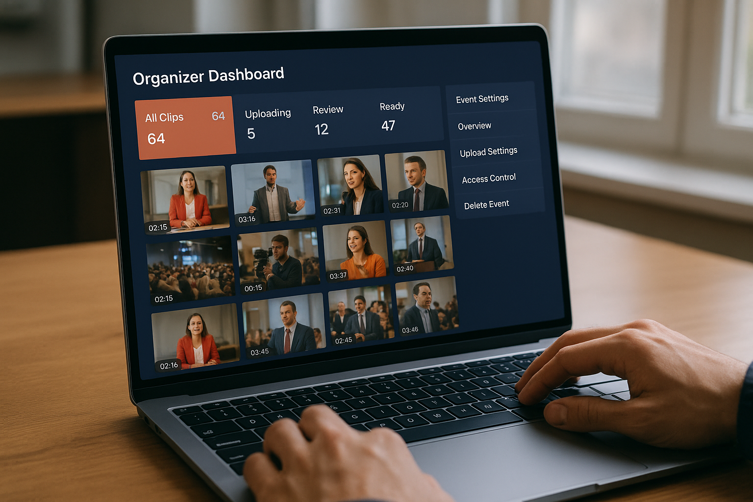 Organizer dashboard and controls