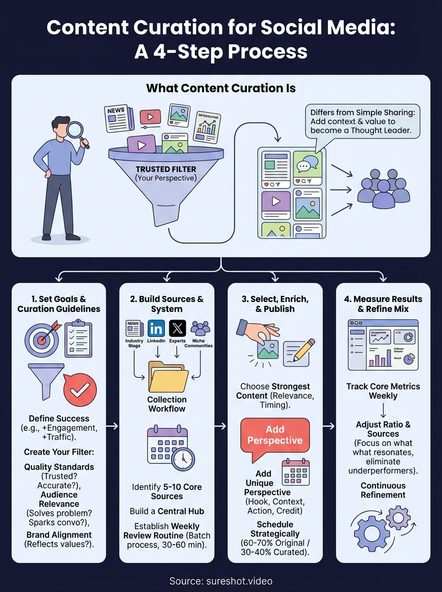 content curation for social media infographic