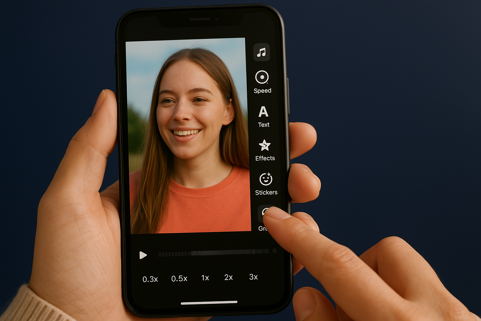 Apply effects and adjust video speed