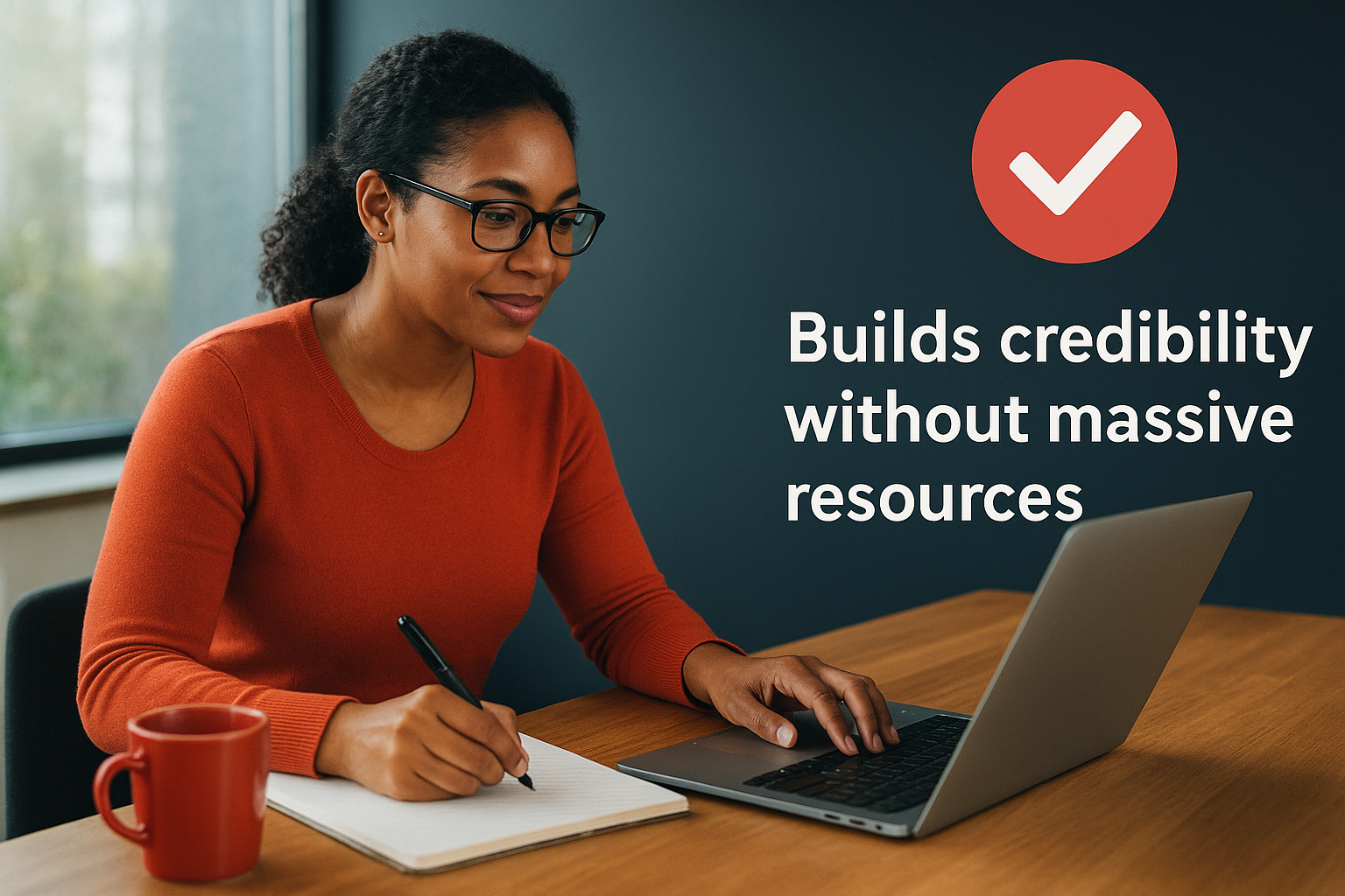 Builds credibility without massive resources