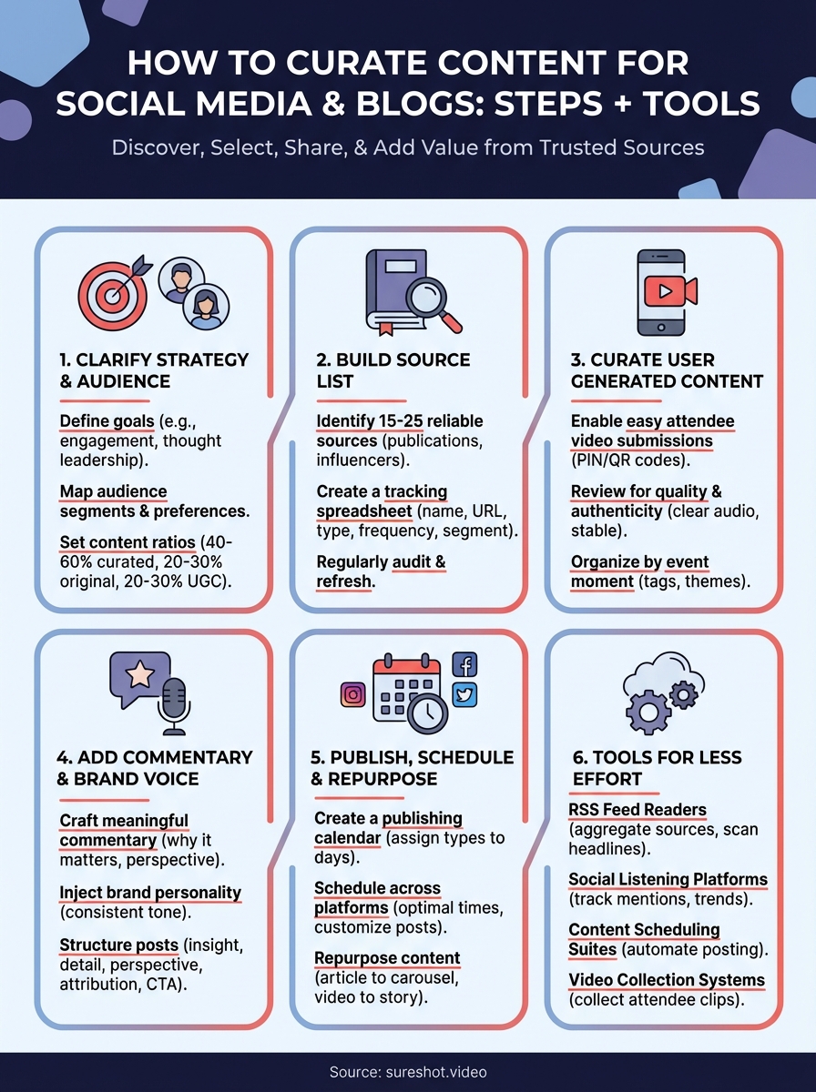 how to curate content infographic
