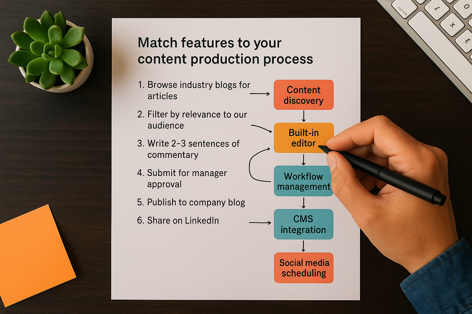 Match features to your content production process