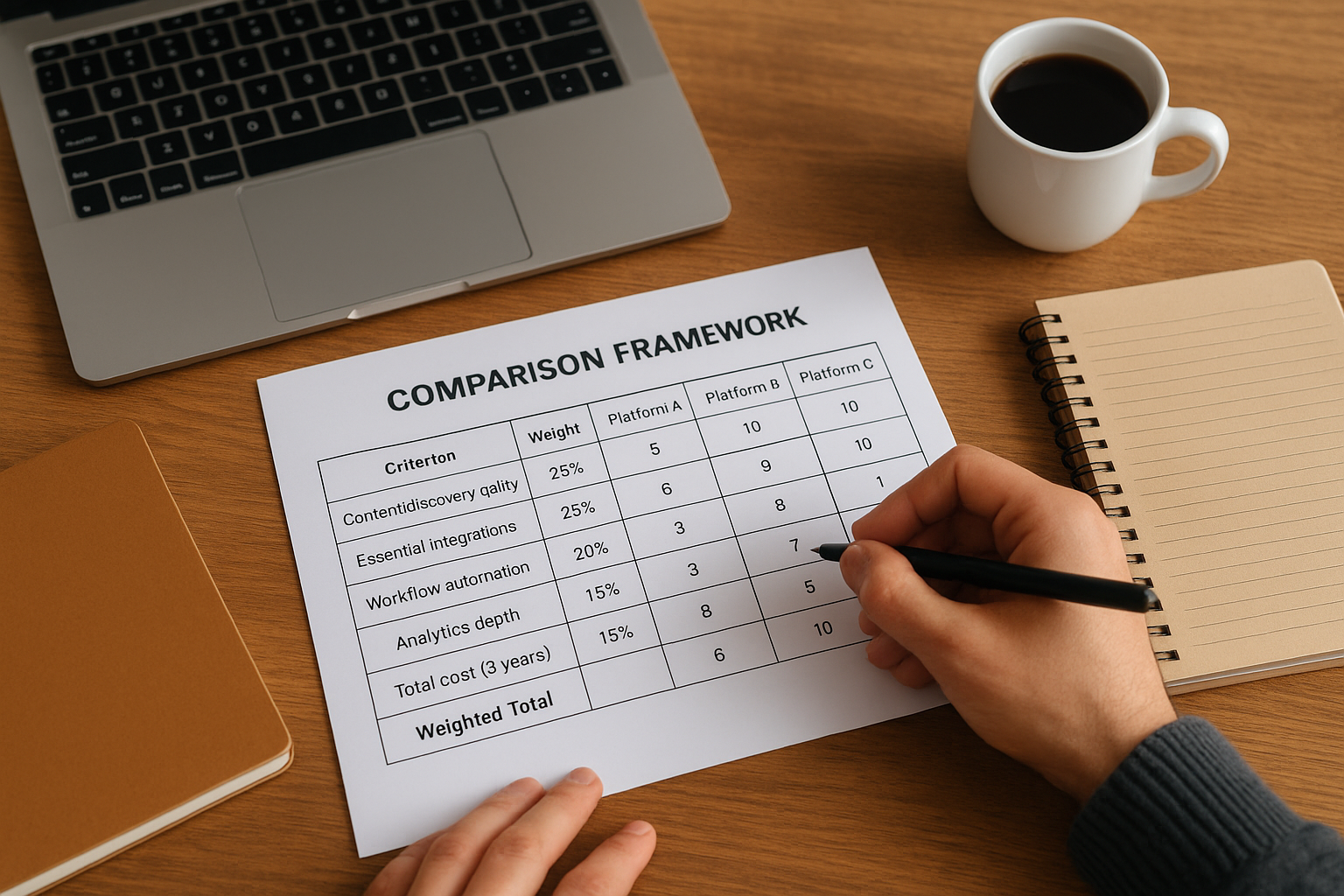 Build your comparison framework