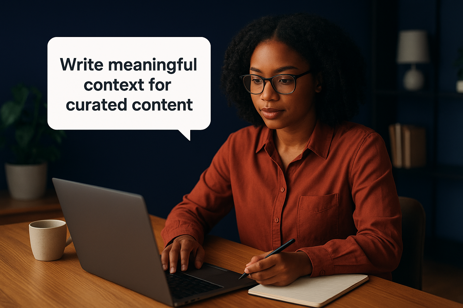 Write meaningful context for curated content