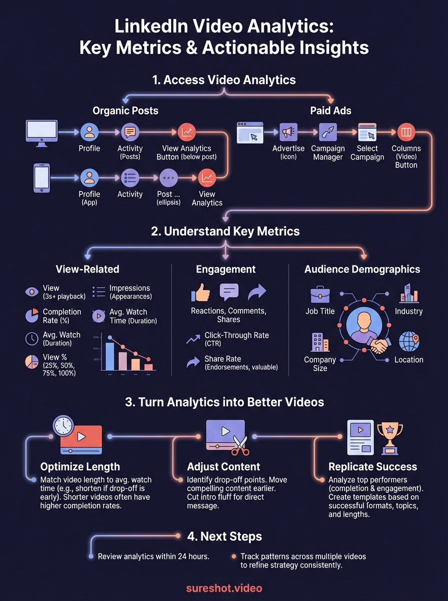 linkedin video analytics infographic