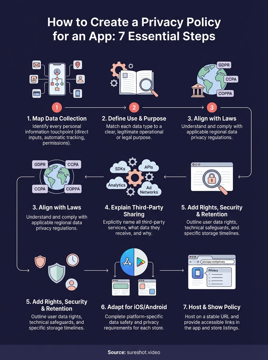 how to create a privacy policy for an app infographic