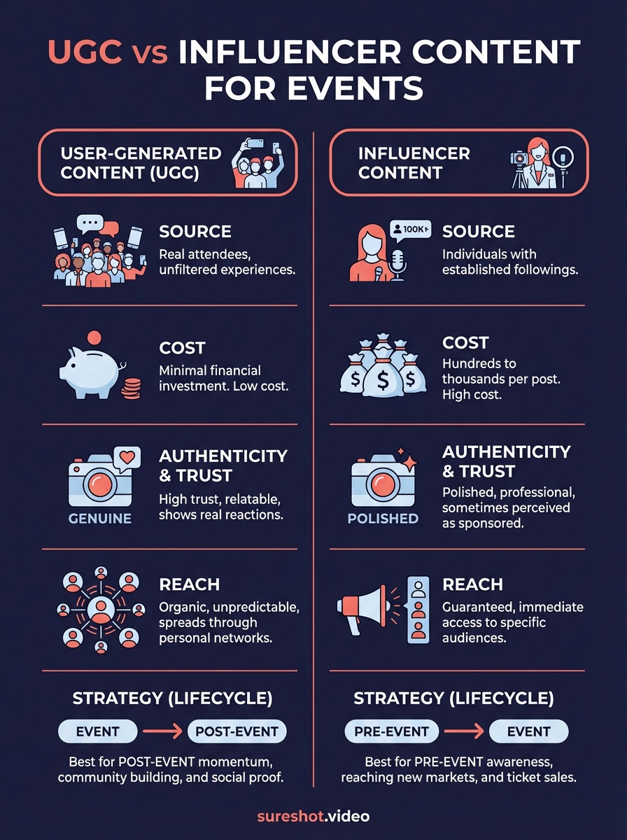 ugc vs influencer content infographic