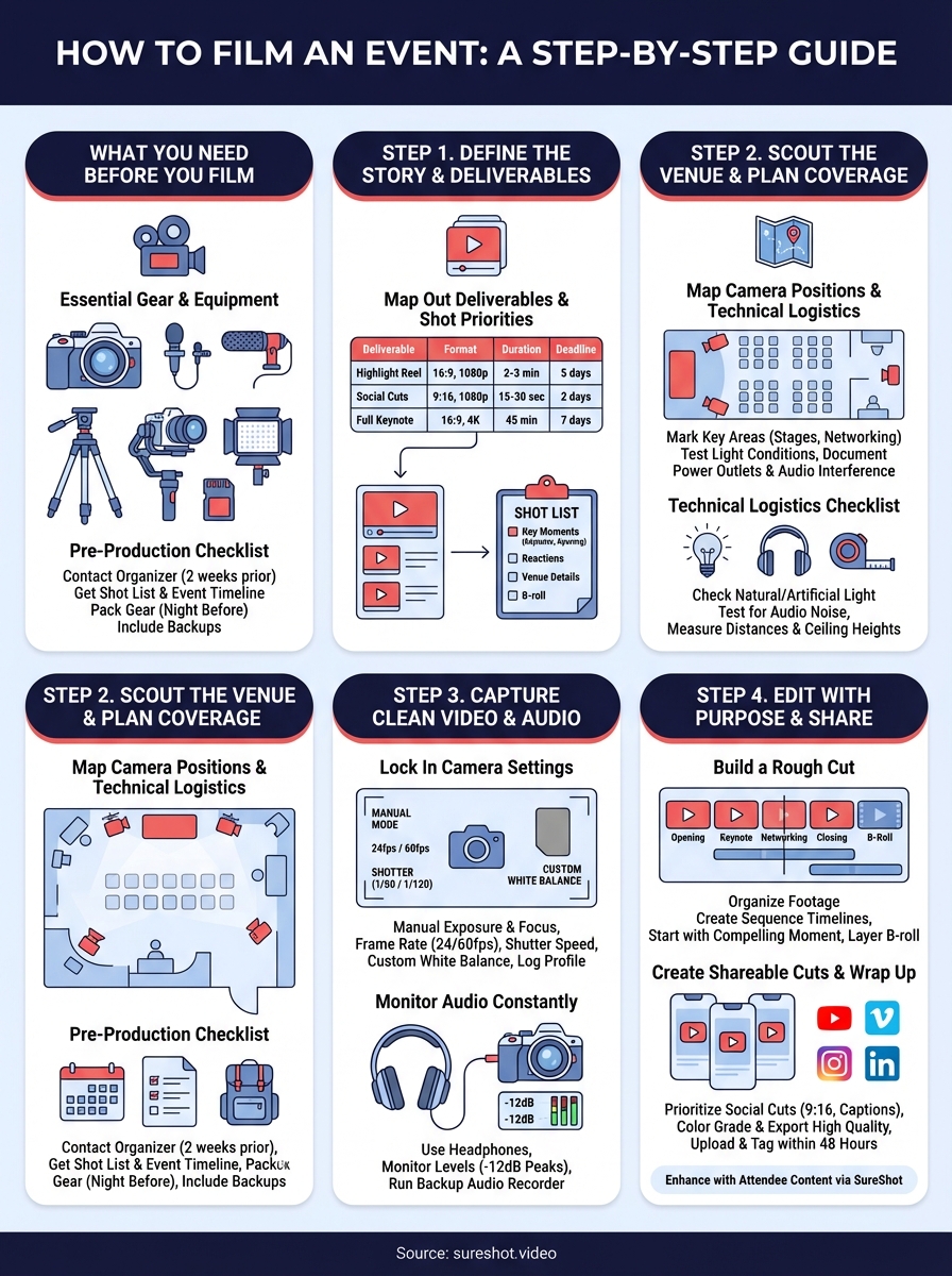 how to film an event infographic