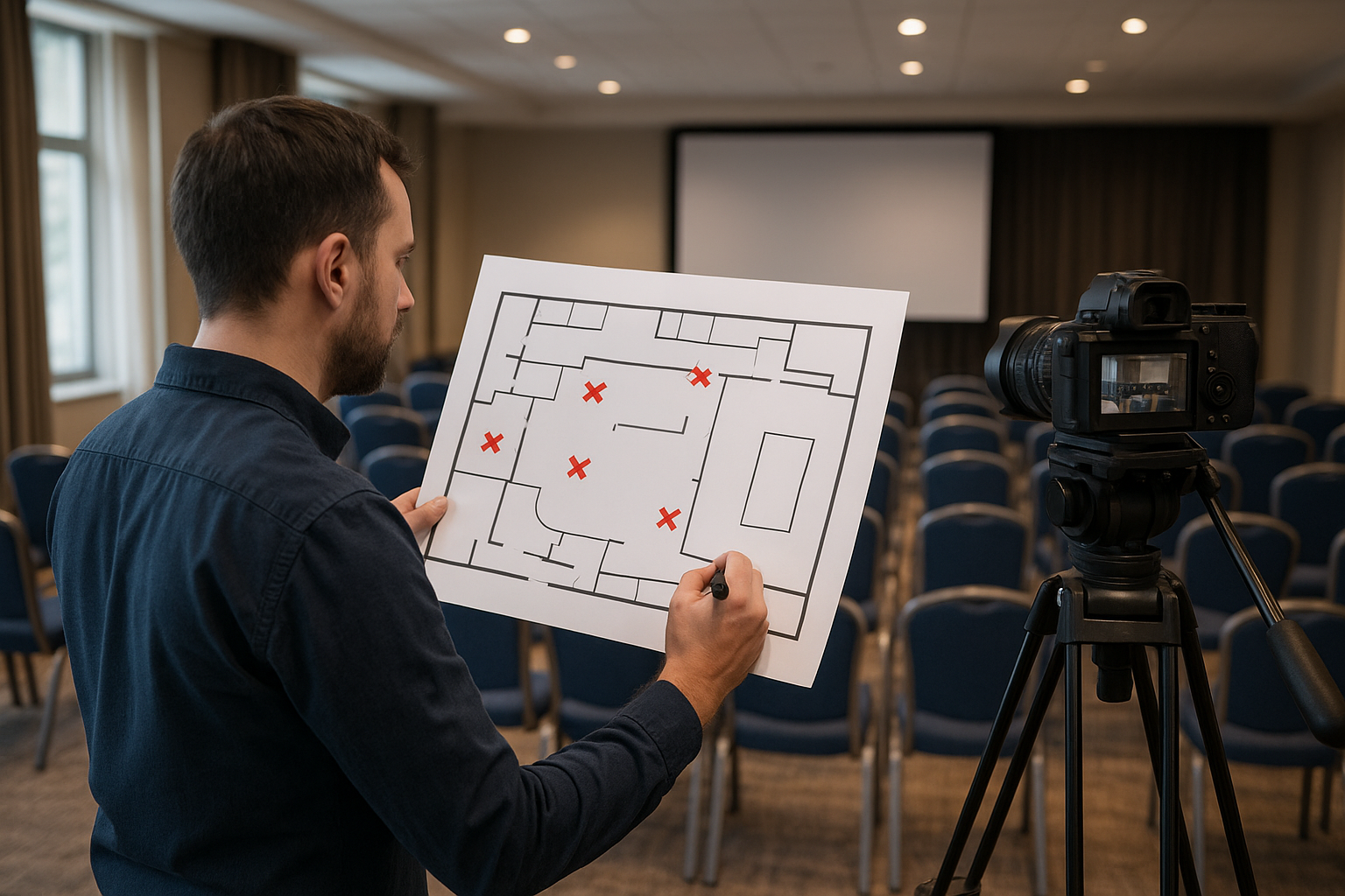 Map camera positions and technical logistics