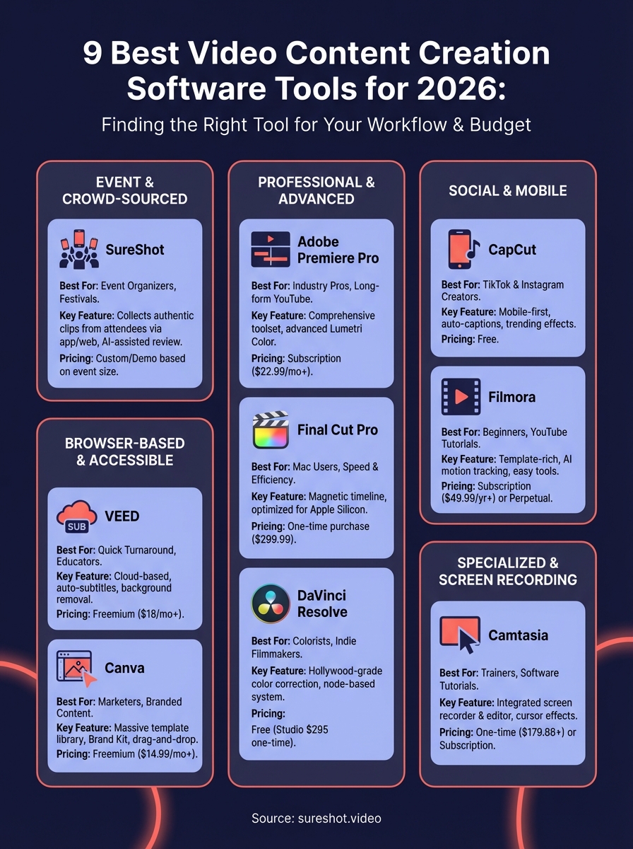 best video content creation software infographic