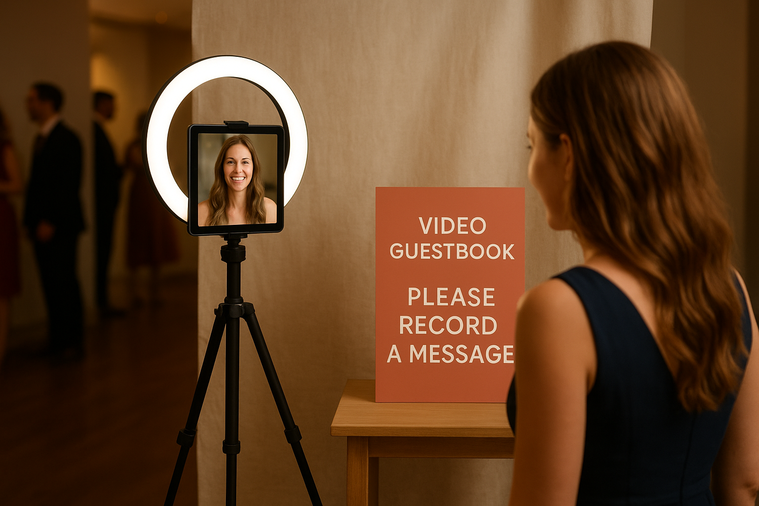 3. A video guestbook station at the reception