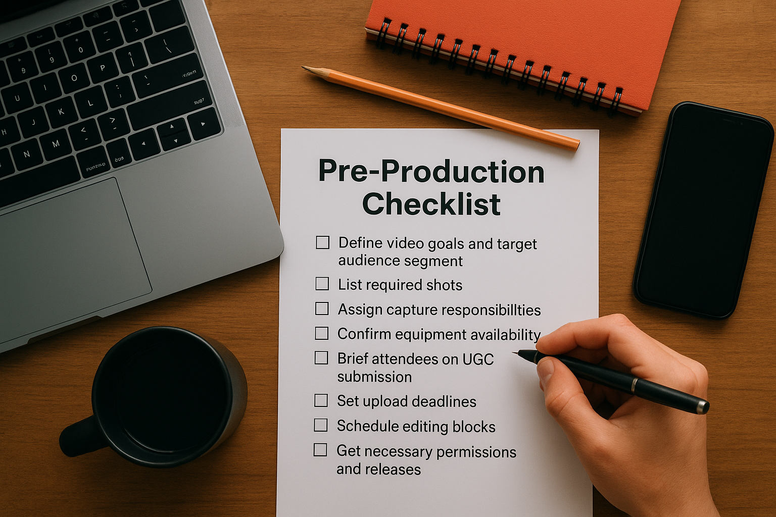 Create a pre-production checklist