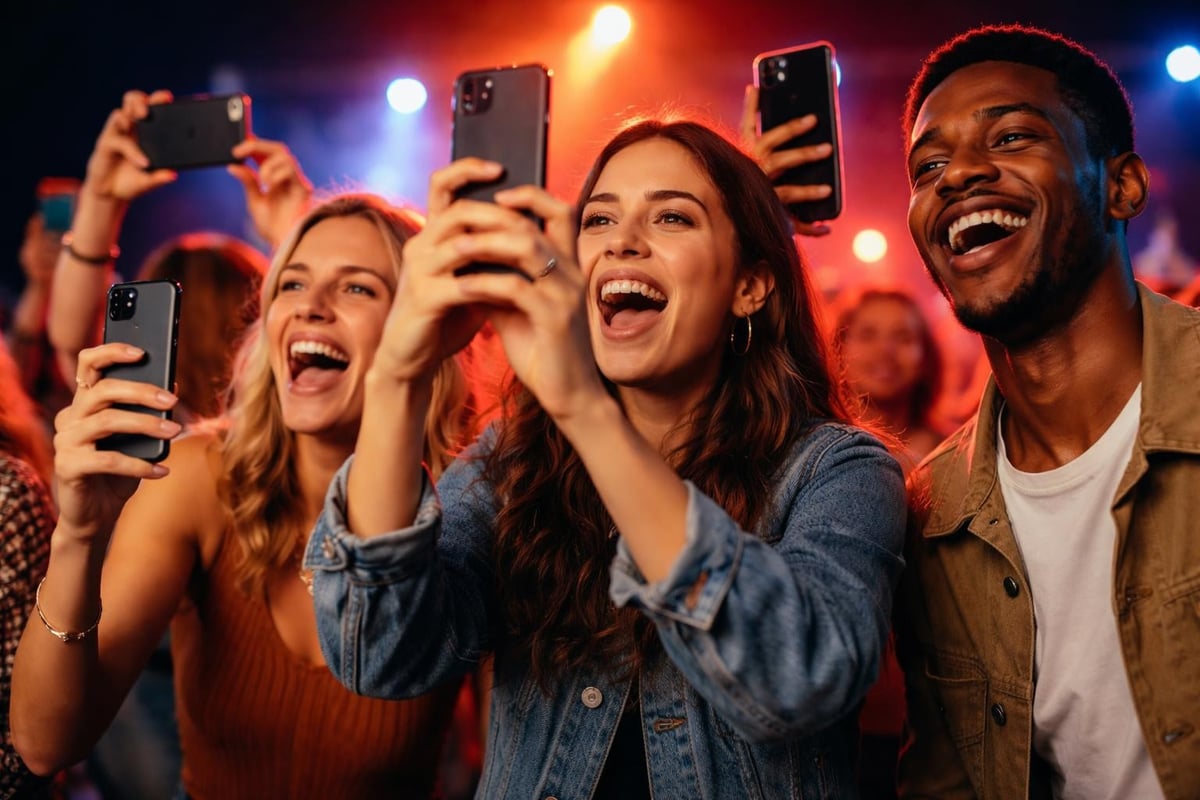 Attendees capturing authentic moments