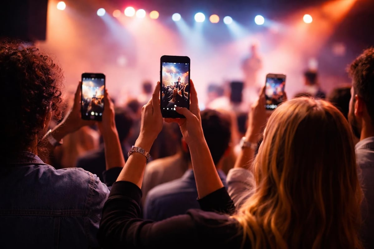 Attendees capturing event moments