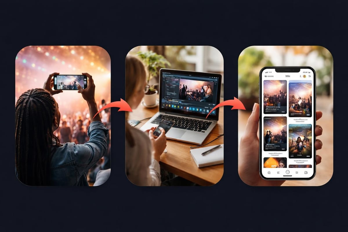 Event attendee video creation process