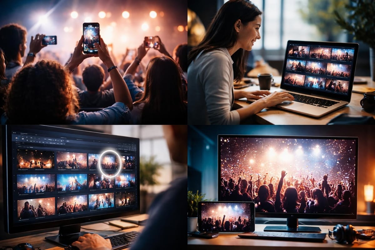 Event content workflow from capture to publication